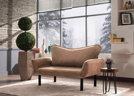 Atelier Del Sofa Chatto - Sofá-Cama de 2 Plazas Marrón Claro